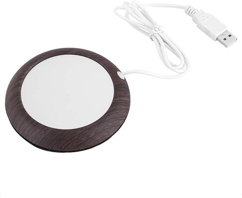 USB Cup Warmers, Wood Grain Heater Mat, Keep Coffee Tea Warm Office Home, for Stainless Steel Ceramic Glass Cup with (Light Walnut Grain) in Saudi Arabia