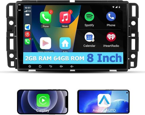 Android 13 [2g+64g] راديو سيارة لـ Chevrolet Chevy Silverado Tahoe GMC Sierra Yukon ، ستيريو شاشة تعمل باللمس 7 بوصة مع GPS WiFi SWC Wireless Apple Carplay Android Auto in Saudi Arabia