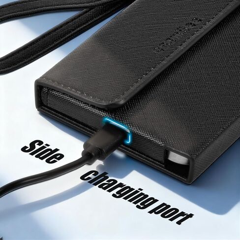 حافظة باور بانك لهاتف Anker Nano فائقة النحافة وبطارية شحن لاسلكية مغناطيسية بقدرة 5000 مللي أمبير في الساعة، حافظة شاحن محمولة من جلد البولي يوريثان مع إغلاق مغناطيسي، وصول مدمج إلى منفذ الشحن وحزام معصم (الصندوق فقط) in Kuwait