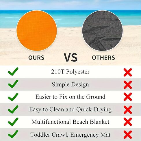 1pc Beach Camping Waterproof and Sand-Proof mat, Large Size 55.11 * 78.74in 140 * 200cm, Lightweight Blanket Picnic mat, Beach Travel Camping Hiking Picnic and Stake in Saudi Arabia