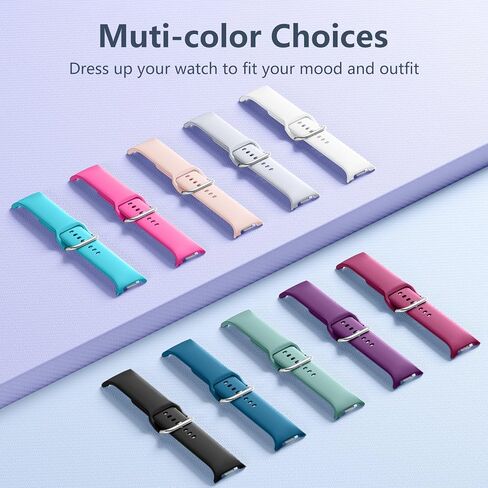DaQin 10 أحزمة متوافقة مع Samsung Galaxy Watch 8 Band 40mm 44mm/Galaxy Watch 8 Classic Band 46mm، حزام بديل من السيليكون الناعم الرياضي المقاوم للماء لساعة Samsung Galaxy Watch النساء والرجال in Saudi Arabia