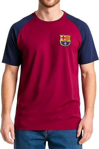 الإسبانية Primera Liga Barcelona Mens Short Sleeve Game Polyshirt ، البحرية ، كبيرة in Kuwait