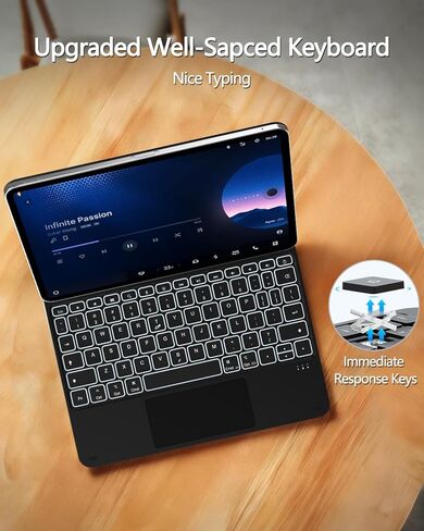 حافظة ORDA iPad Pro 11 بوصة مع لوحة مفاتيح (الجيل الرابع/الثالث/الثاني/الجيل الأول)، حافظة iPad Air 11 بوصة مع لوحة مفاتيح M3، M2(2025/2024) حامل ناتئ مغناطيسي عائم من الجيل الخامس/الرابع، نحيف للغاية، لوحة تتبع متعددة الإيماءات in Saudi Arabia