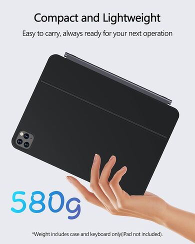 حافظة ORDA iPad Pro 11 بوصة مع لوحة مفاتيح (الجيل الرابع/الثالث/الثاني/الجيل الأول)، حافظة iPad Air 11 بوصة مع لوحة مفاتيح M3، M2(2025/2024) حامل ناتئ مغناطيسي عائم من الجيل الخامس/الرابع، نحيف للغاية، لوحة تتبع متعددة الإيماءات in Saudi Arabia