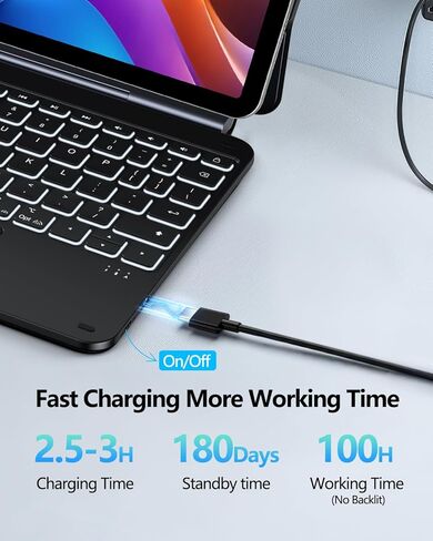 حافظة ORDA iPad Pro 11 بوصة مع لوحة مفاتيح (الجيل الرابع/الثالث/الثاني/الجيل الأول)، حافظة iPad Air 11 بوصة مع لوحة مفاتيح M3، M2(2025/2024) حامل ناتئ مغناطيسي عائم من الجيل الخامس/الرابع، نحيف للغاية، لوحة تتبع متعددة الإيماءات in Saudi Arabia
