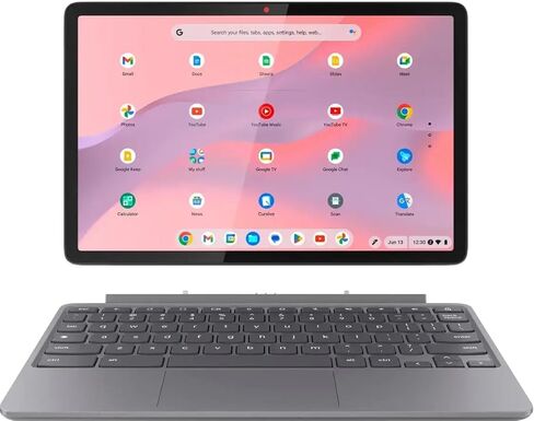 Lenovo - Duet 11 Chromebook - 11" 2K LCD Touchscreen 2-in-1 Tablet - MediaTek Kompanio 838-4GB RAM - 128GB - eMMC with Keyboard - Luna Gray in Saudi Arabia