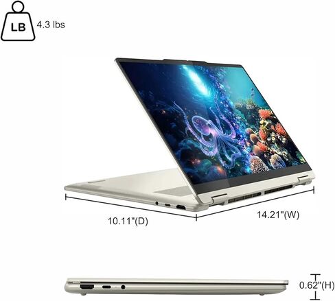 Lenovo Yoga 7 2-in-1 Laptop 16" WUXGA IPS Touch (Glossy Anti-fingerprint) AMD 6-core Ryzen AI 5 340 (Up to 50 TOPS) 16GB RAM 1TB SSD w/Pen For Creator Business Professional Win11 ICP Hub w/Copilot+ AI in Saudi Arabia