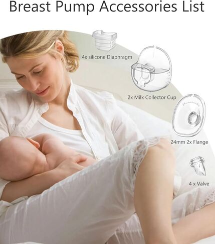 أجزاء مضخة الثدي القابلة للارتداء المتوافقة مع مضخة الثدي القابلة للارتداء MomMed S21 S18، تتضمن صمامات منقار البط، غشاء من السيليكون، شفة 24 مم، كوب تجميع الحليب، مجموعتان in Kuwait