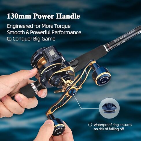 GOMEXUS Power Handle Compatible for Shimano Calcutta Conquest Daiwa Saltiga Zillion Abu Garcia Revo Baitcasting Reels Bass Fishing in Kuwait