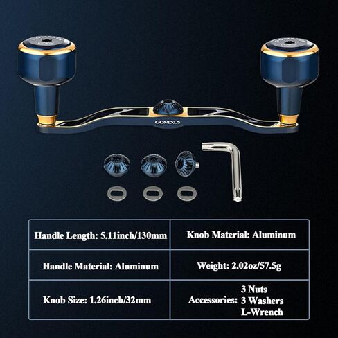 GOMEXUS Power Handle Compatible for Shimano Calcutta Conquest Daiwa Saltiga Zillion Abu Garcia Revo Baitcasting Reels Bass Fishing in Kuwait