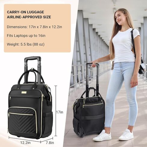 star cloud Underseat Carry On Luggage with Wheels - Rolling Backpack for Women with Lock, USB & Type-C Charging Port, Personal Item Travel Bag with Wheels, Lightweight Softside Carry-On Suitcase in Kuwait