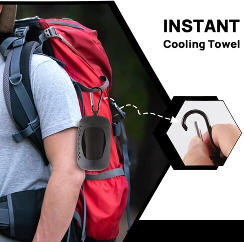 Portable Cooling Towel, Festivalment Cooling Microfiber Workout Breathable Ice Towels (Black) in Saudi Arabia