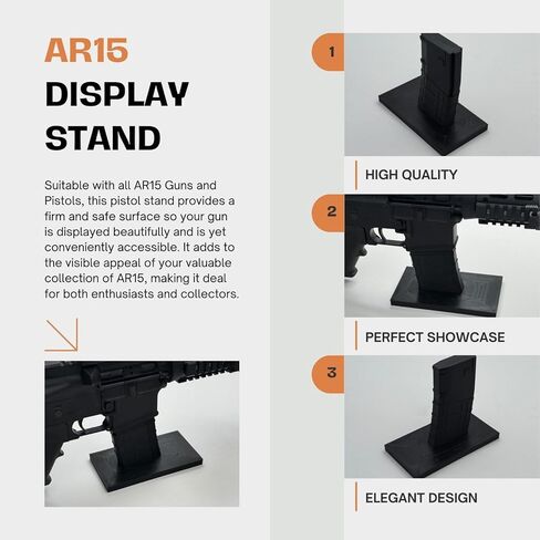 حامل عرض AR15 - حامل مسدس AR 15 للعرض والتخزين، مناسب لجميع بنادق AR-15، حامل AR 15 أسود متين، ملحقات AR15 - صنع في الولايات المتحدة الأمريكية in Kuwait