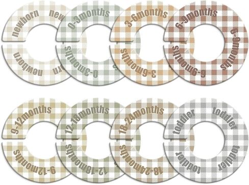 WSICSE Baby Closet Dividers,Round Baby Clothes Dividers for Closet Nursery Closet Organizer & Decor for Sorting 8 Designs Fits 1.5" Rod in Saudi Arabia
