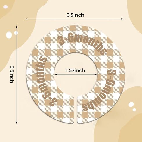 WSICSE Baby Closet Dividers,Round Baby Clothes Dividers for Closet Nursery Closet Organizer & Decor for Sorting 8 Designs Fits 1.5" Rod in Saudi Arabia