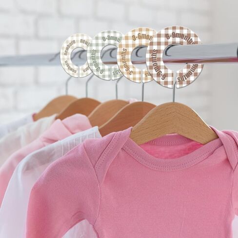WSICSE Baby Closet Dividers,Round Baby Clothes Dividers for Closet Nursery Closet Organizer & Decor for Sorting 8 Designs Fits 1.5" Rod in Saudi Arabia