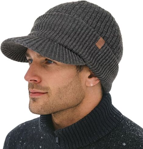 قبعة TOP-EX DryKnit™ مقاومة للماء بنسبة 80% من صوف ميرينو مع حافة - قبعة تزلج مبطنة بالصوف للطقس البارد والرؤوس الكبيرة in Kuwait