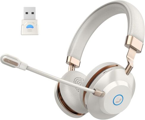 سماعة رأس لاسلكية مع ميكروفون للعمل، سماعة بلوتوث مع ميكروفون لإلغاء الضوضاء بتقنية الذكاء الاصطناعي للمكالمات الواضحة، سماعات رأس بلوتوث V5.3 مع كتم صوت للميكروفون ودونجل USB للكمبيوتر/الهاتف/المكتب/مركز الاتصال in Kuwait