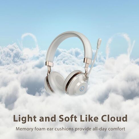 سماعة رأس لاسلكية مع ميكروفون للعمل، سماعة بلوتوث مع ميكروفون لإلغاء الضوضاء بتقنية الذكاء الاصطناعي للمكالمات الواضحة، سماعات رأس بلوتوث V5.3 مع كتم صوت للميكروفون ودونجل USB للكمبيوتر/الهاتف/المكتب/مركز الاتصال in Kuwait