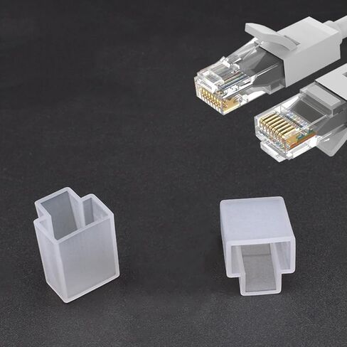 ZYAMY 50PCS RJ45 Connector Dust Covers Plug Protectors for Printer Ethernet Cable Ports Network Cat5e Cat6 Cat7 Plastic Sleeves Universal Indoor Outdoor Connectors in Saudi Arabia