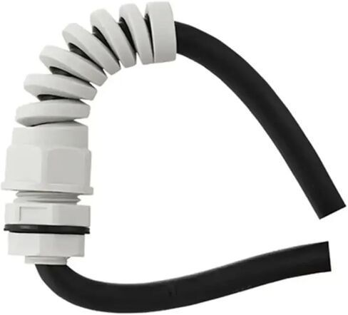 مقاوم للماء M12 M16/M18 M20 PG7 PG9 وصلة كابل بلاستيكية مرنة حلزونية لتخفيف الضغط لخيط سلك 3.5-6 مم (M12 BK 10 قطع) in Kuwait