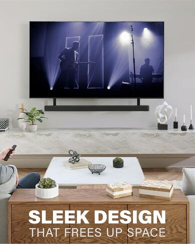 حامل مكبر صوت للتلفزيون قابل لضبط الارتفاع من SANUS متوافق مع Sony BRAVIA Theatre Bar 8 & Bar 9 - يناسب أجهزة التلفاز من 50 إلى 90 بوصة - سهل التركيب مع الأجهزة المضمنة in Saudi Arabia