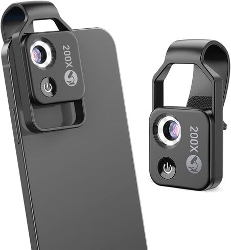 APEXEL 200X Phone Microscope Lens, Nano Zoom Phone Micro Lens for iPhone Android with LED Light CPL Universal Clip, Nanozoom Mini Pocket Digital Microscope, Portable Smartphone Macro Lens Camera in Saudi Arabia