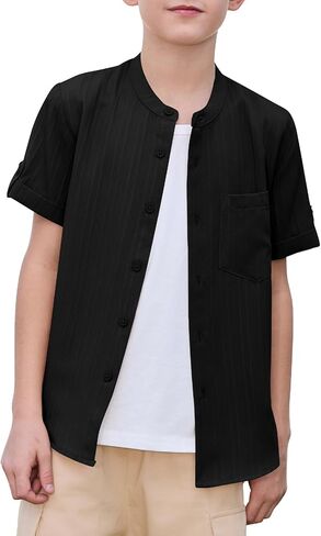 bibean Boys Button Down Uniform Shirts Dress Tops Size 6-15 Years in Saudi Arabia