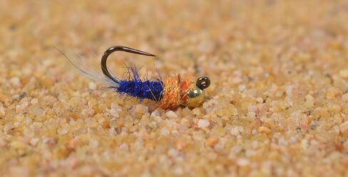 6 Flies - Tungsten Blue Ice Hot Spot Jig Head Fly - Euro Nymph - Hanak Hook in Saudi Arabia