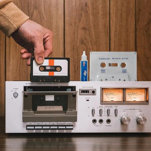مجموعة تنظيف شريط الكاسيت، منظف الرأس لمسجل Boombox وأسطح السيارة، مزيل الغبار مع شريط التنظيف والمحلول، أداة صيانة الصوت للحصول على صوت واضح، تشغيل متوازن، والتسجيلات in Kuwait