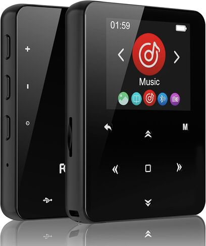 64GB Bluetooth 5.3 MP3 Player, Hi-Fi Lossless Music Player with Speaker, Pocket Size for Running & Workout, FM Radio & Voice Recorder, Supports up to 128GB Micro SD, Ideal Tech Gift in Saudi Arabia