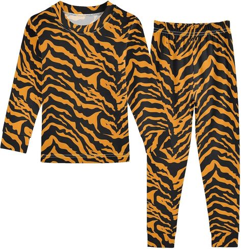 ALAZA Tiger Print Animal 2 Piece Pajama Set Long Sleeve Top and Pants Sleepwear Unisex in Saudi Arabia
