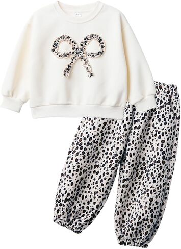 Toddler Girl Fall Clothes 1T 2T 3T 4T 5T Girl Winter Outfits Long Sleeve Sweatshirt and Baggy SweatPants with Pocket in Saudi Arabia