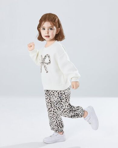 Toddler Girl Fall Clothes 1T 2T 3T 4T 5T Girl Winter Outfits Long Sleeve Sweatshirt and Baggy SweatPants with Pocket in Saudi Arabia