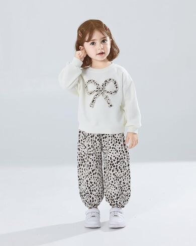 Toddler Girl Fall Clothes 1T 2T 3T 4T 5T Girl Winter Outfits Long Sleeve Sweatshirt and Baggy SweatPants with Pocket in Saudi Arabia