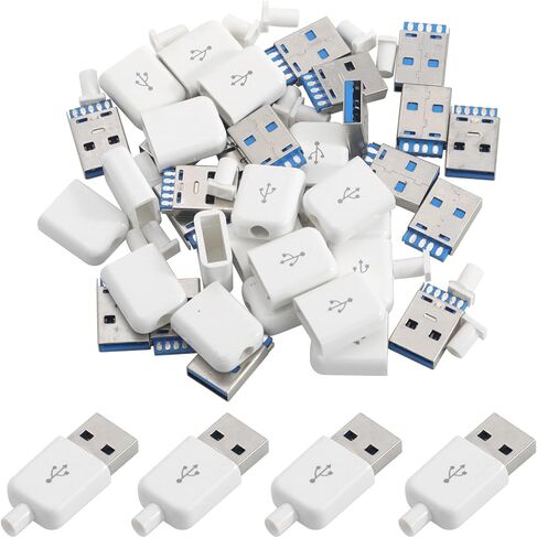 20 Sets USB 3.0 Male Soldered Connector,USB 3.0 Type A Socket with White Housing for Laptop, Hard Drive, USB CDs, Keyboards in Saudi Arabia