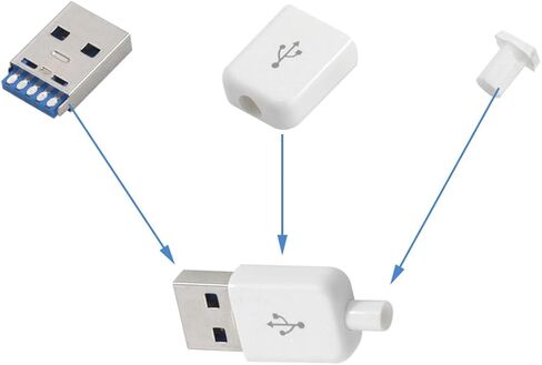 20 Sets USB 3.0 Male Soldered Connector,USB 3.0 Type A Socket with White Housing for Laptop, Hard Drive, USB CDs, Keyboards in Saudi Arabia
