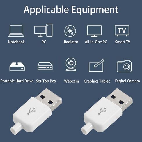 20 Sets USB 3.0 Male Soldered Connector,USB 3.0 Type A Socket with White Housing for Laptop, Hard Drive, USB CDs, Keyboards in Saudi Arabia