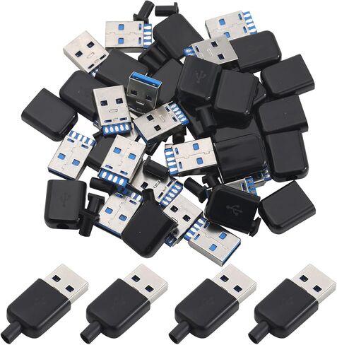 20 Sets USB 3.0 Male Soldered Connector,USB 3.0 Type A Socket with White Housing for Laptop, Hard Drive, USB CDs, Keyboards in Saudi Arabia