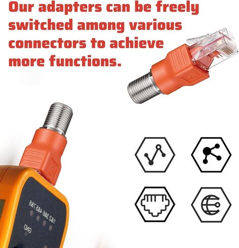 2 قطعة محول محوري أنثى إلى ذكر RJ45 من النوع F، محول إيثرنت ذكر F أنثى إلى RJ45 ذكر، موصل مستقيم محوري باللونين الأسود والبرتقالي، وصلة محورية مستقيمة in Saudi Arabia