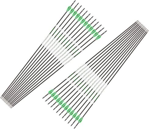 31" Carbon Hunting Arrows Archery Target Practice Arrows with 1.75" Rubber Vanes Spine 600 700 800 Arrows for Recurve Bow and Compound Bow in Kuwait