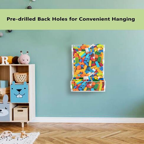 Montex Acrylic Wall Toy Dispenser, Acrylic Wall Storage, (Single Compartment) Hanging Organizer and Storage Bin for Playroom, Blocks, Cars, Balls, Snacks in Saudi Arabia