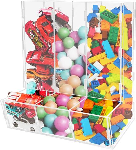 Montex Acrylic Wall Toy Dispenser, Acrylic Wall Storage, (Single Compartment) Hanging Organizer and Storage Bin for Playroom, Blocks, Cars, Balls, Snacks in Kuwait