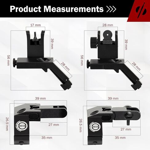 - شركة مملوكة للطبيب البيطري القتالي - Dagger Defense flip up BUIS 45 درجة Picatinny Rail مثبتة على مشاهد حديدية احتياطية. in Kuwait