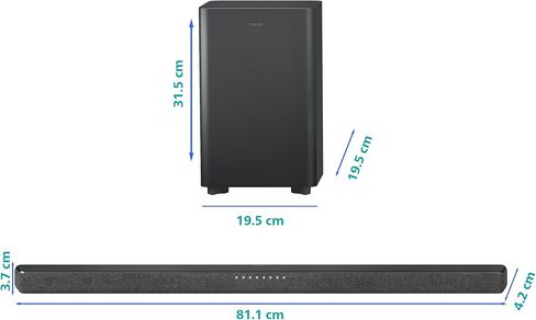 مكبر صوت فيليبس TAB6200 2.1 قناة مع مضخم صوت لاسلكي، دولبي أتموس، DTS Virtual:X، صوت محيطي 240 واط، HDMI eARC، بلوتوث 5.3 مع صوت LE، Roku TV جاهز، تصميم نحيف للغاية، قابل للتثبيت على الحائط in Saudi Arabia