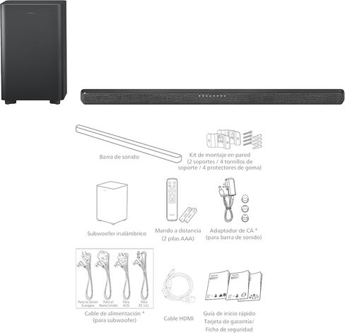 مكبر صوت فيليبس TAB6200 2.1 قناة مع مضخم صوت لاسلكي، دولبي أتموس، DTS Virtual:X، صوت محيطي 240 واط، HDMI eARC، بلوتوث 5.3 مع صوت LE، Roku TV جاهز، تصميم نحيف للغاية، قابل للتثبيت على الحائط in Saudi Arabia