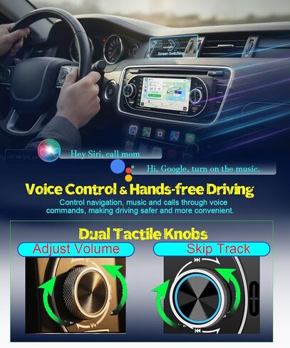 5.1 بوصة ستيريو سيارة فردي لاسلكي Apple CarPlay Android Auto، IPS تعمل باللمس راديو السيارة بلوتوث 5.2، FM/AM/RDS، شحن سريع USB من النوع C، صوت سيارة 4×45 وات، كاميرا احتياطية، يناسب معظم سيارات DIN الفردية in Kuwait