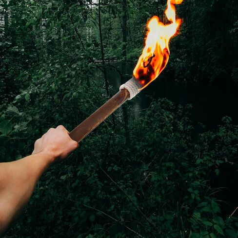 شعلة خشبية من ميلستين مقاس 17.7 بوصة، شعلة نار محمولة باليد لإضاءة ممرات الحديقة الخارجية وتزيين الحفلات in Kuwait