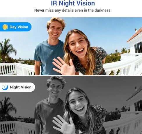 كاميرا جرس باب فيديو لاسلكية بدقة 1080 بكسل مع رؤية ليلية وصوت ثنائي الاتجاه وكشف حركة AI وتخزين سحابي وواي فاي 2.4 جيجا (لا يتضمن جهاز استقبال جرس الباب) in Saudi Arabia