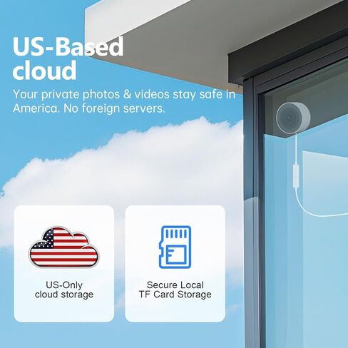 كاميرا نافذة، كاميرات داخلية 2K 2.4G WIFI لأمن المنزل مع رؤية ليلية بضوء النجوم، اكتشاف ذكي بالذكاء الاصطناعي، إرسال طوارئ 911، سحابة مقرها الولايات المتحدة، محادثة ثنائية الاتجاه، تسجيل 24/7، تثبيت سهل وسريع in Kuwait